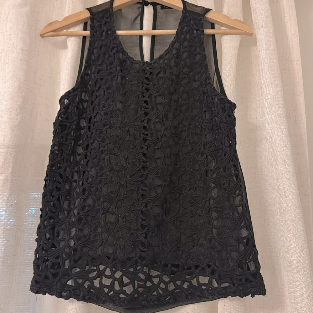Topshop sheer black top
